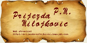 Prijezda Milojković vizit kartica